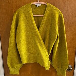 And Other Stories Chartreuse Wrap Sweater Size Small